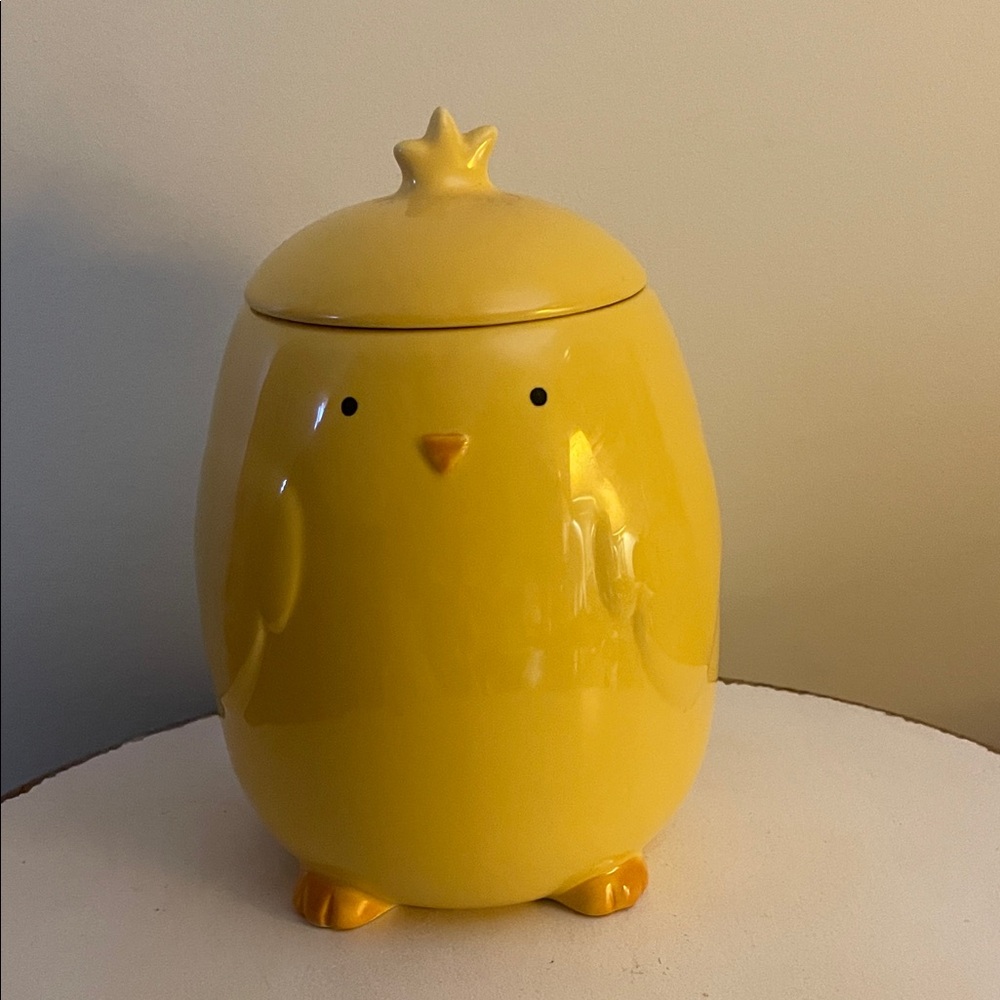 Yellow Chick Ceramic Jar